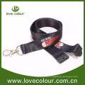 Linhas aéreas populares fivela de poliéster material preto lanyard lanyard